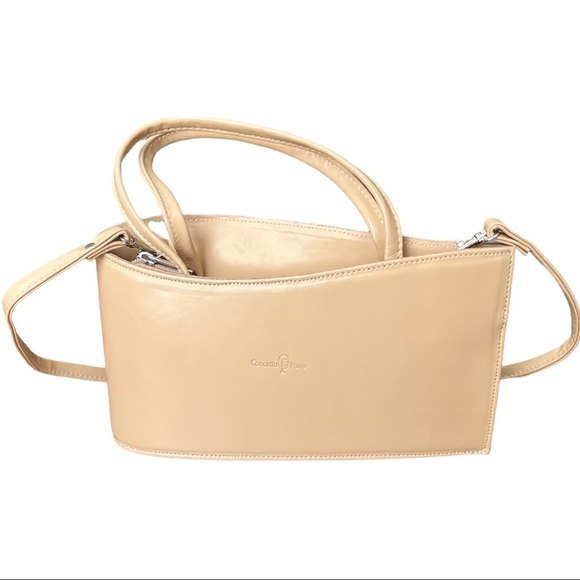 Vintage Italian Leather Asymmetrical Structured Purse Concetta Pane - Picture 1 of 7